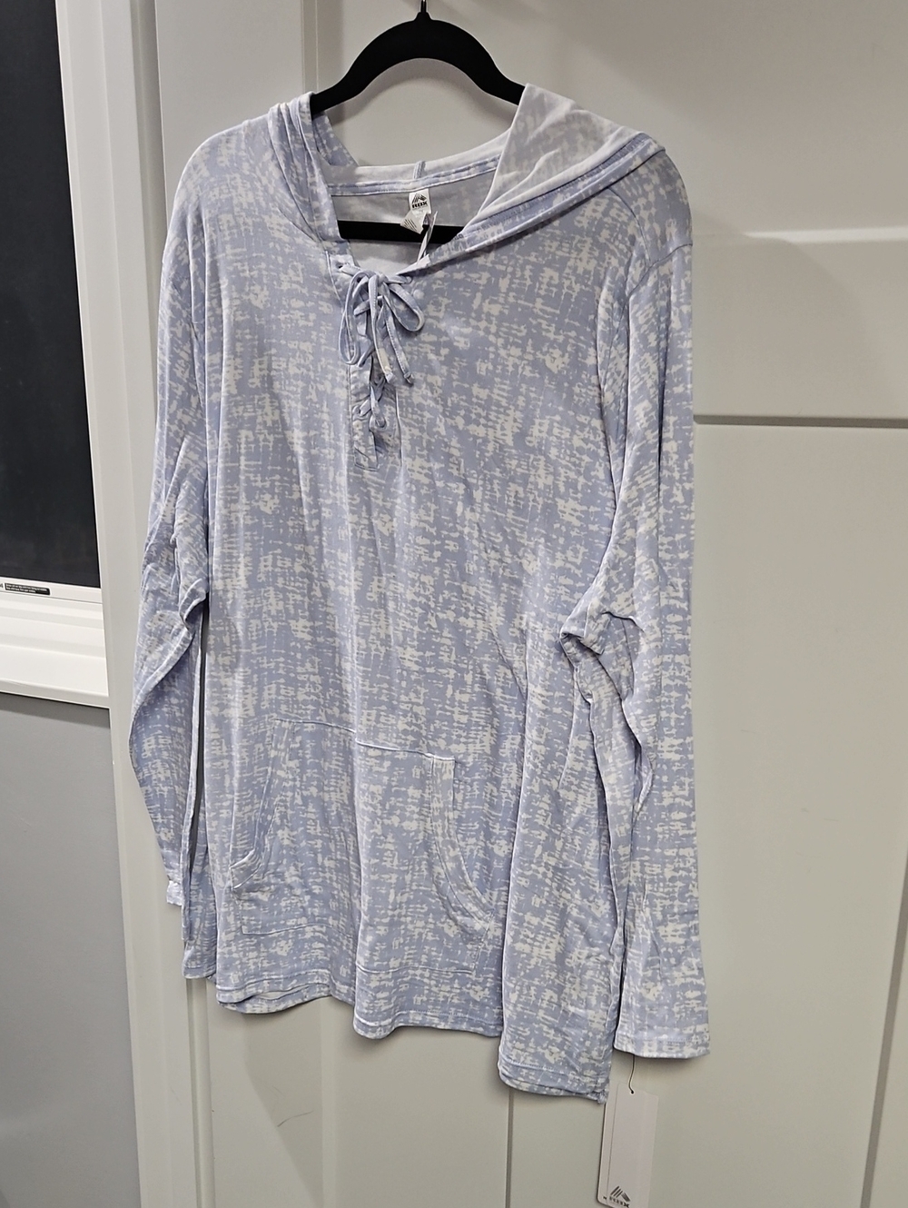 RBX Light Blue Patterned Tie-Neck Hoodie